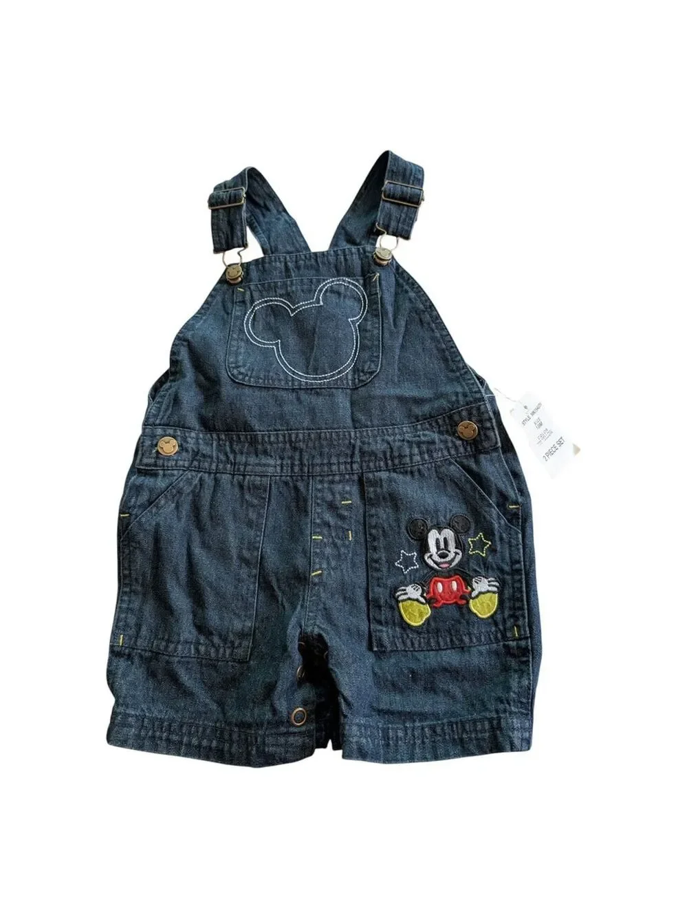 NEW Disney Baby Unisex Denim Shortall Set Size 18M
